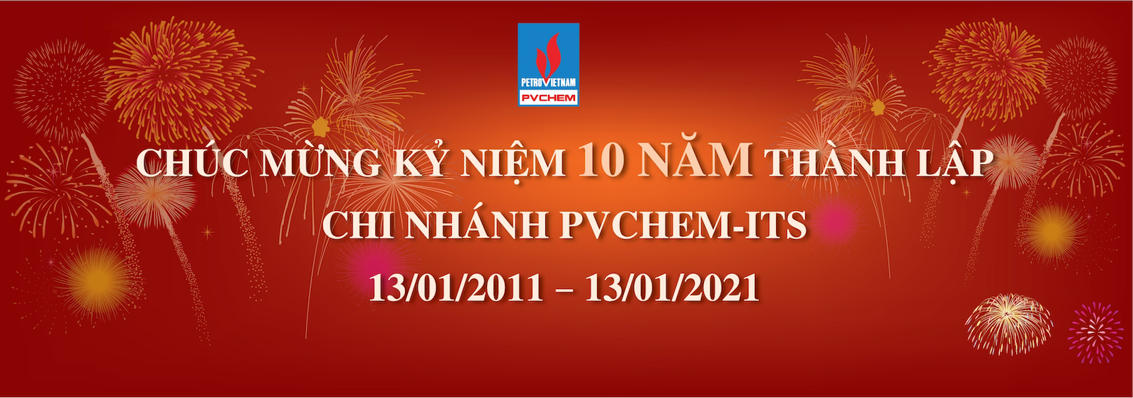 Banner chúc mừng 10 năm PVCHEM-ITS